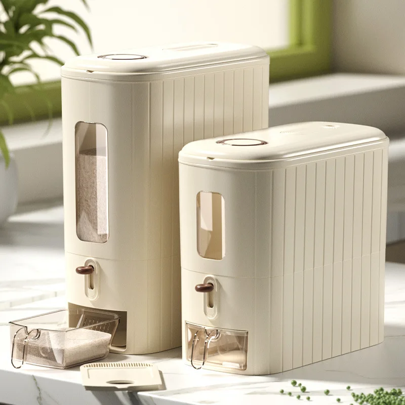 2026 New Food-grade Rice Storage Container Insect-proof Moisture-proof Sealed Rice Dispenser for Home Kitchen