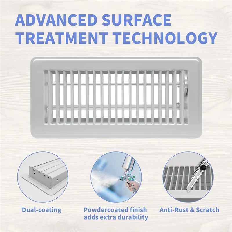 ABBP-Walkable Floor Vent Covers 4X10inch-Metal Floor Register 2-Pack-Air Vent Cover For Home