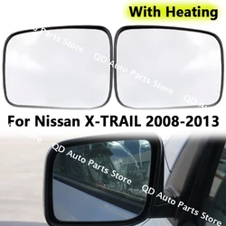 For Nissan X-TRAIL 2008 2009 2010 2011 2012 2013 Door Wing Rear View Mirrors Lenses Outer Rearview Side Mirror White Glass Lens