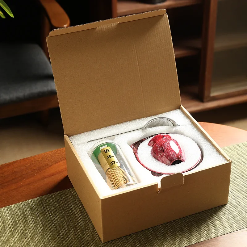 Juego de licuadora Matcha japonesa, tazón de cerámica, batidor de bambú, cucharadita, cepillo, cucharadita para beber té, herramientas para hacer té, 4/6 Uds.