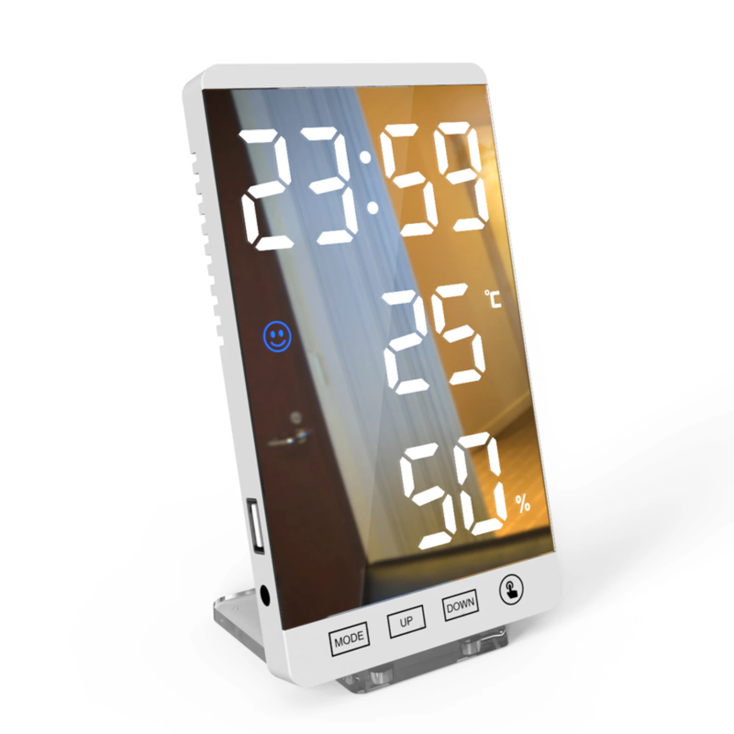 s sleek and modern digital alarm clock is a must-have for any stylish living space. Featuring a large display and multiple featu