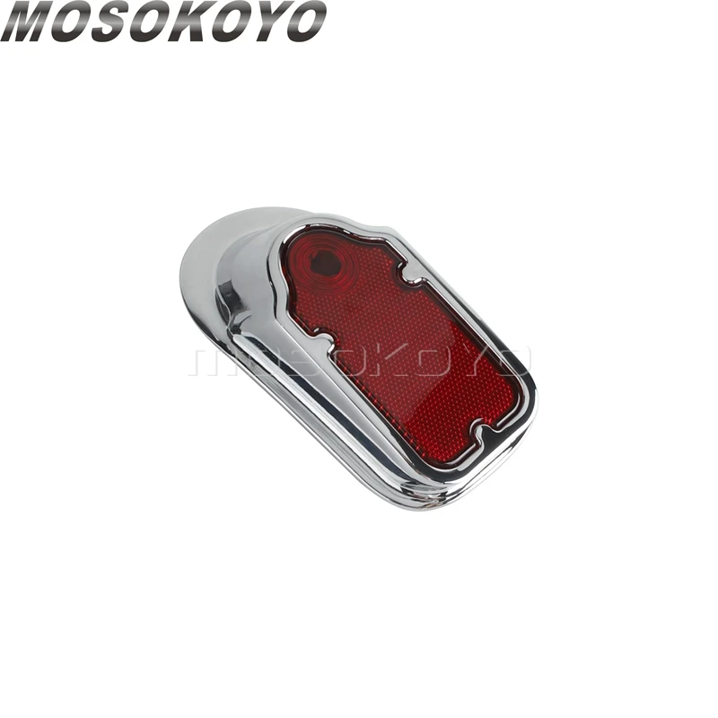 12V Motorcycle Tombstone Brake Tail Light Signal Chrome Red Taillight For Harley Road King Steet Bob Choppers Cruisers Custom