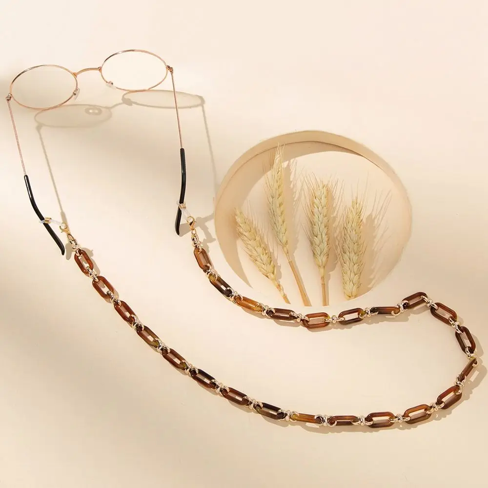 

Colorful Trend Non-slip Anti-lost Women Metal Sunglasses Eyewear Elegant Glasses Chains Mask Hanging Rope Acrylic Neck Strap