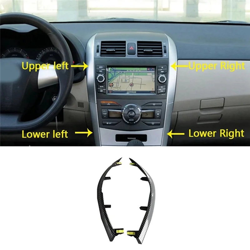 

1Pair Dashboard Air A/C Vents Trim Strip for Toyota Corolla Altis 2007-2013 Car Air Outlets ABS Carbon Fibre Upper Trim