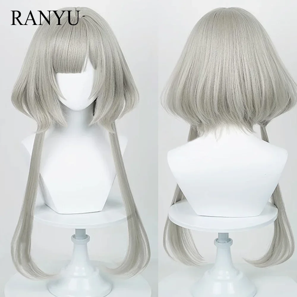 Genshin rambut palsu Marionette Impact sandron Wig sintetis panjang lurus ringan Linen permainan Cosplay untuk pesta