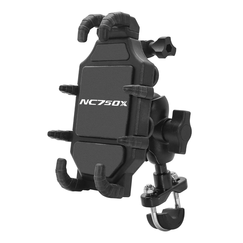 

For Honda BMW Kawasaki Adjustable Cell Phone Holder Elastic Silicone Durable Motorcycle Bracket Handlebar Navigation Stand Shock