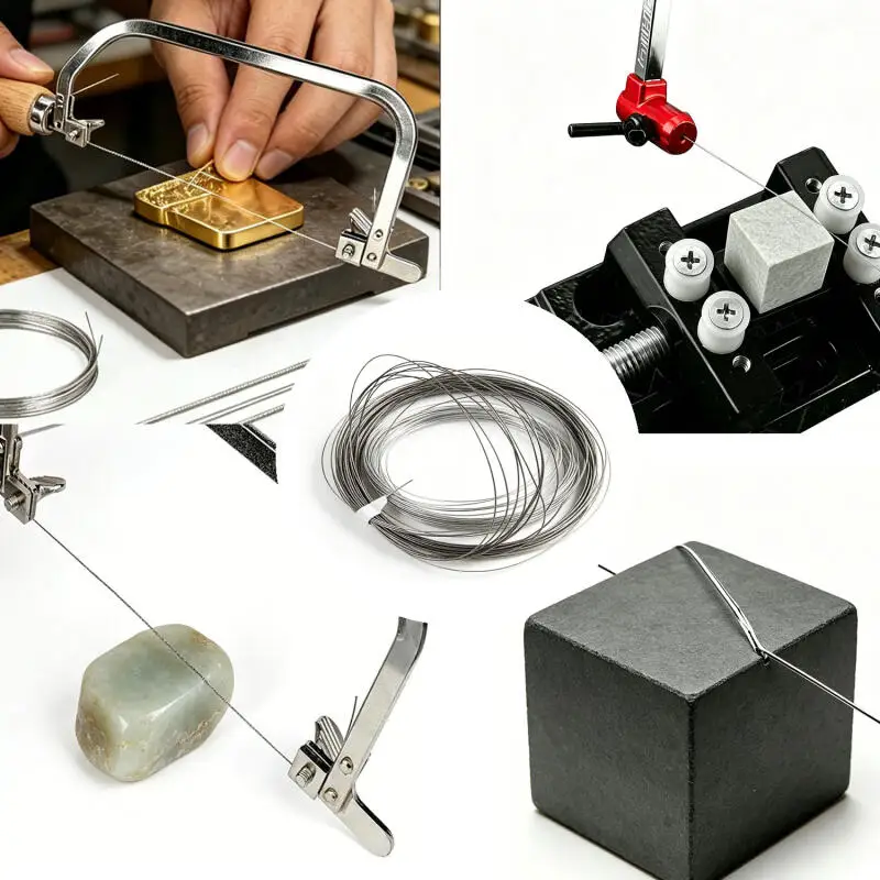 1/10 Rollen 0,15-0,5 mm Diamantschleifdraht 1 Meter Hocheffizient für Jade-, Kristall- und Edelsteinpolitur Handarbeit – Detail 5