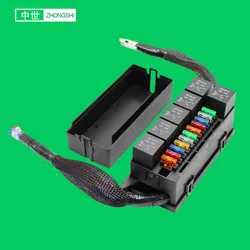 40A 11Way Automotive 12V 4pin 6*Relay Sockets Relay Fuse Box Wire Harness Waterproof Car ATC ATO 11* Fuse and Relay Box Module