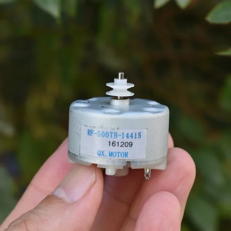 Pequeño 500TB-14415 Motor de cepillo de Metal precioso DC 5V ~ 6V 3800RPM con polea de plástico para barredora Robot juguete coche barco modelo de ventilador