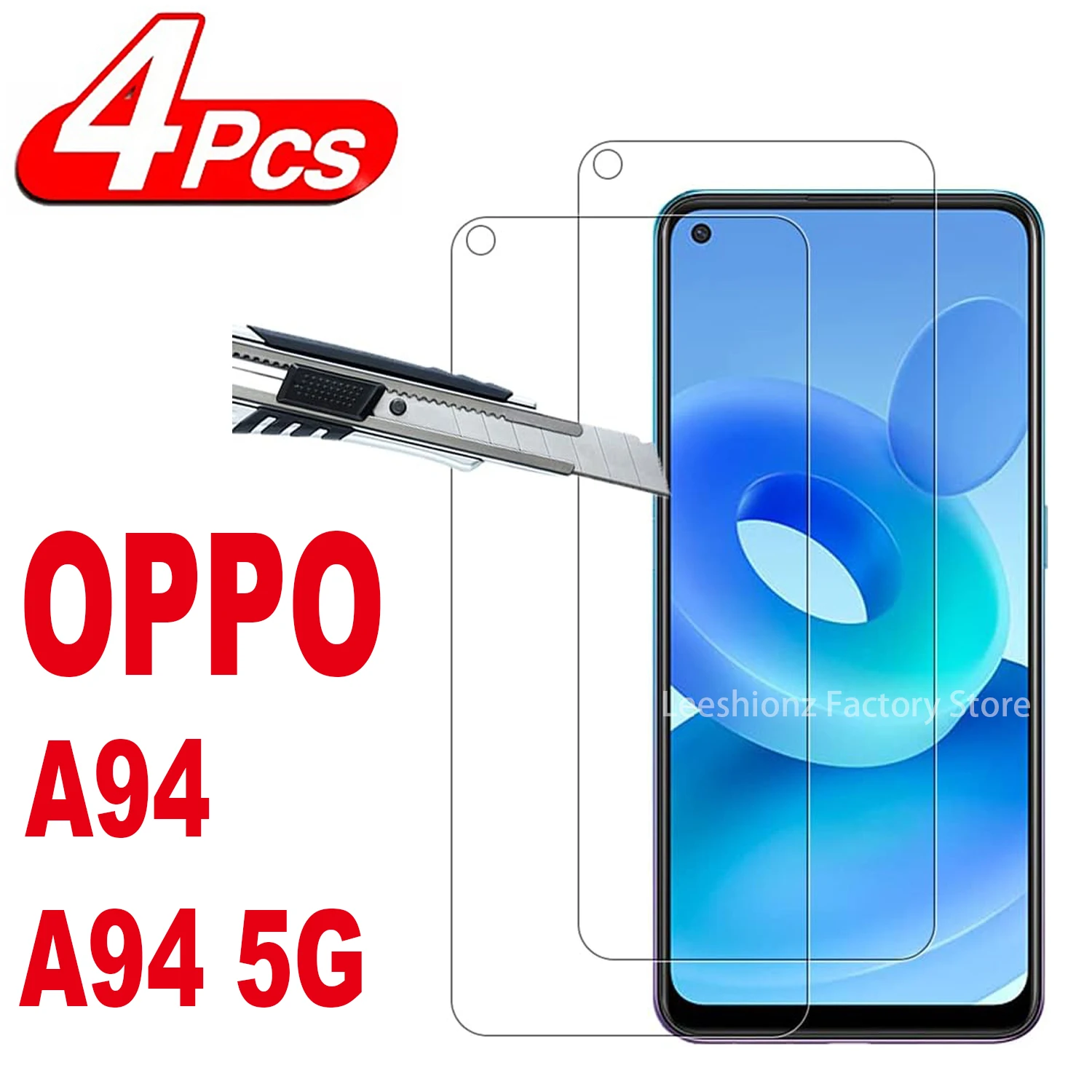 

For OPPO A94 5G,9H Screen Protector 2/4Pcs HD Tempered Glass Film