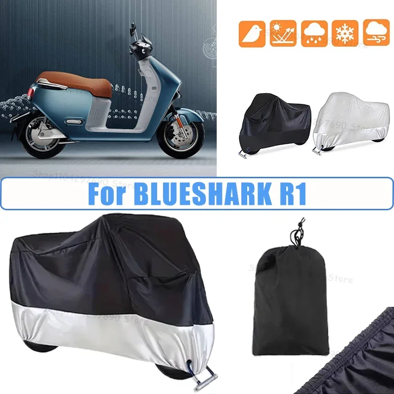 210D Oxford Motorcycle Cover Waterproof All Season UV Protection For BLUESHARK R1 Anti-Tear Windproof Motorbike Cover