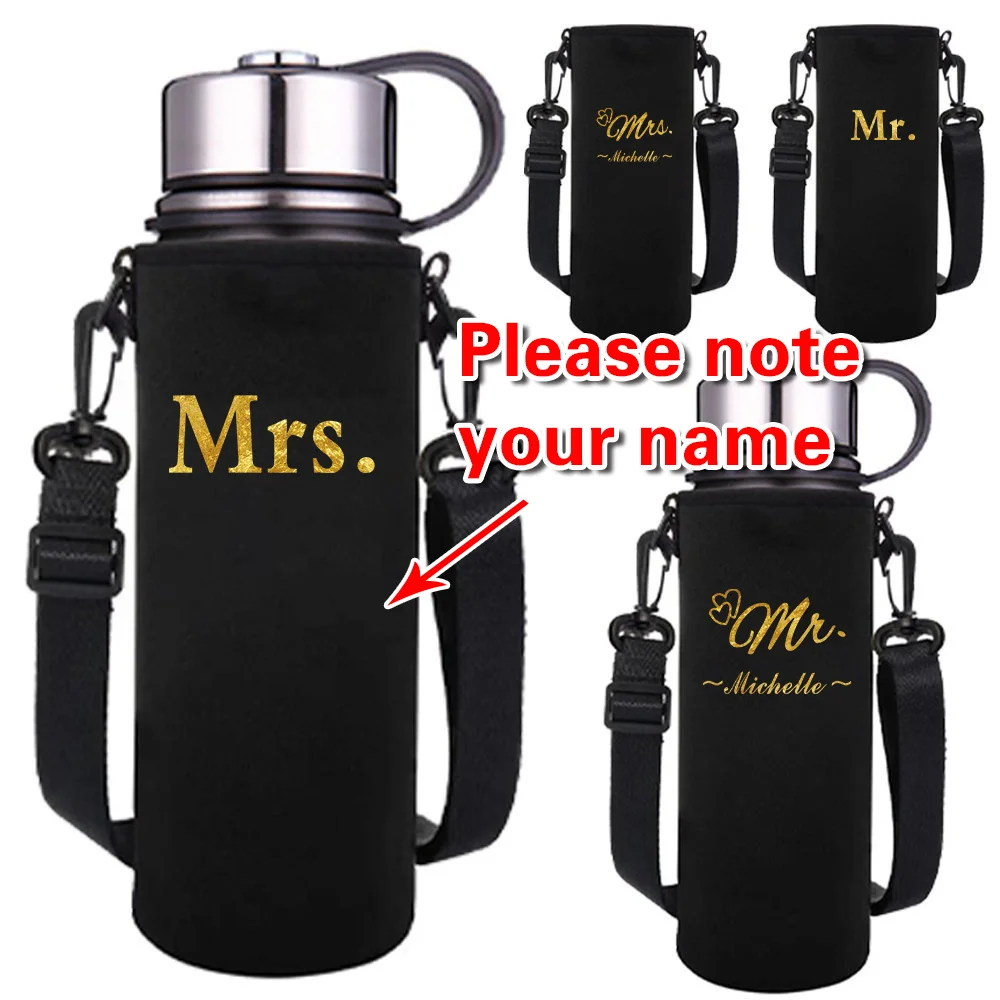 

Personalized Customized Name Outdoor Insulation Water Bottle Sleeve Adjustable Shoulder Straps Glass Bottles Insulated Bags
