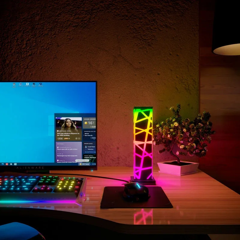 Lámpara de mesa Led de acrílico RGB, luz nocturna de Ambiente, decoración inteligente para dormitorio, sala de estar, escritorio de computadora