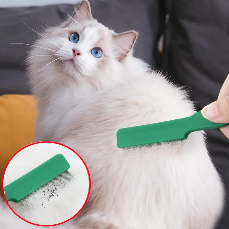 

Cat Comb Massage Cat Brush Pet Hair Remover Stainless Steel Dog Brush Pet Grooming Dense Teeth Combs for Cats Hair Knot Opening