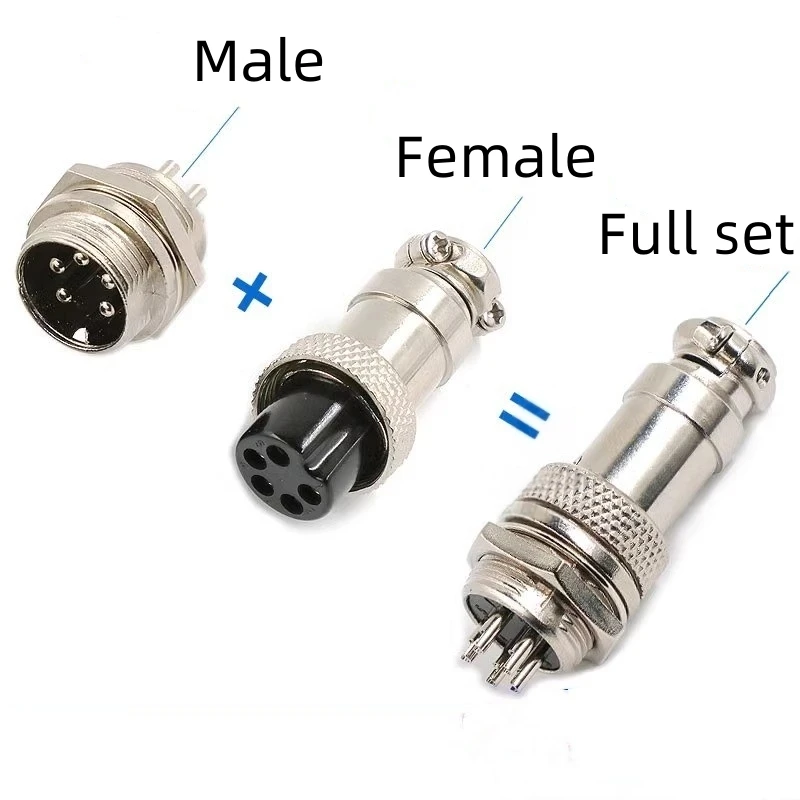 2pcs GX12 GX16 GX20 2-15 Pin Male Female LC Cable Aviation Circular Connector Plug Socket