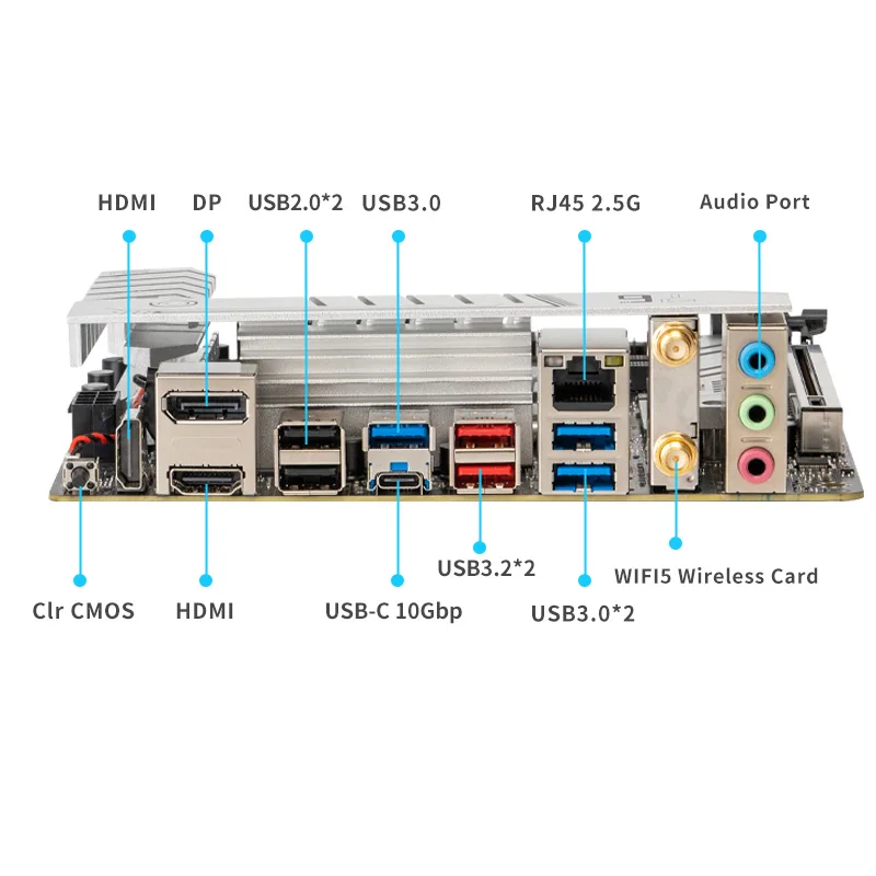 Imagem -04 - Erying-itx B760i Motherboard Wifi Card Suporte Lga 1700 Core 12 13th i9 i7 i5 i3 Pentium Cpu Memória Ddr4 Desktop Cor Preta