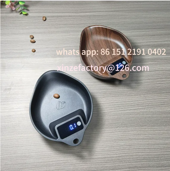 

Customizable 0.1 Walnut-colored coffee Electronic scale Smart Italian coffee weighing bean plate for hand-brewed bean plate