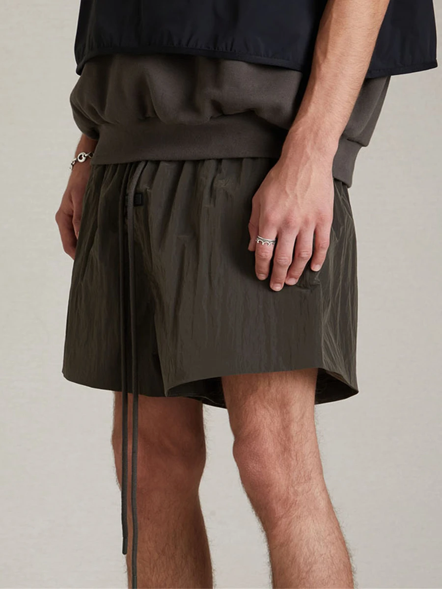 

Свободные спортивные шорты из нейлона для мужчин FOG JSJ Essentials High Street 24SS, плиссированные повседневные брюки прямого кроя из хлопка и полиэстера