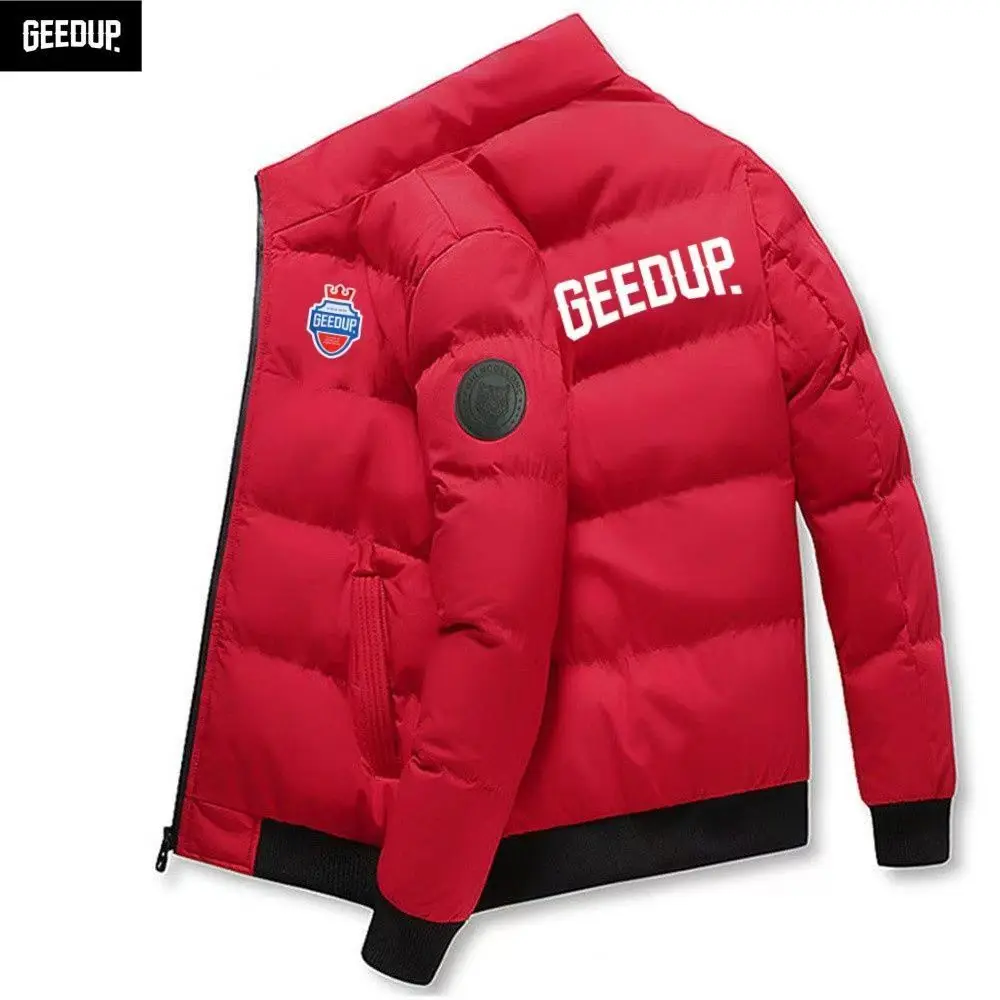 

Трансграничное зимнее мужское хлопковое пальто с воротником-стойкой, утолщенная и теплая, модная мужская короткая хлопковая куртка с брендовым принтом