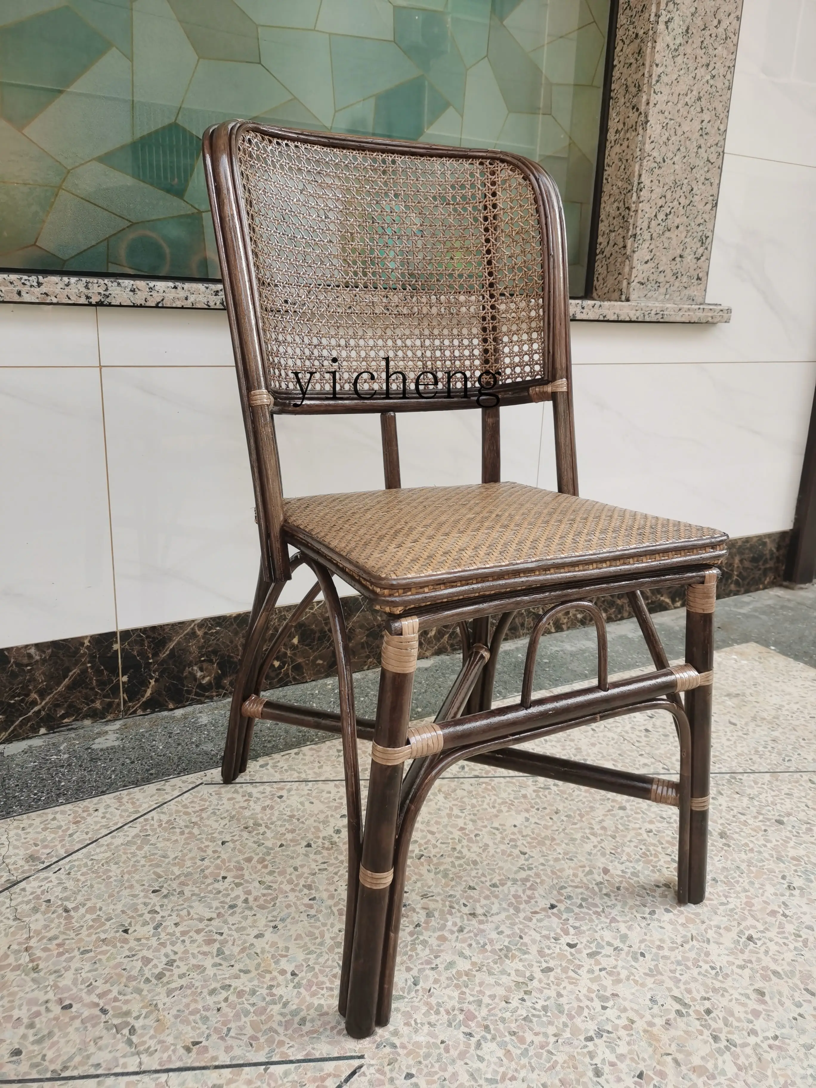 

LSL Furniture Rattan Chair Dining Hotel Single Leisure Computer Chair Internet Cafe Chair Simple