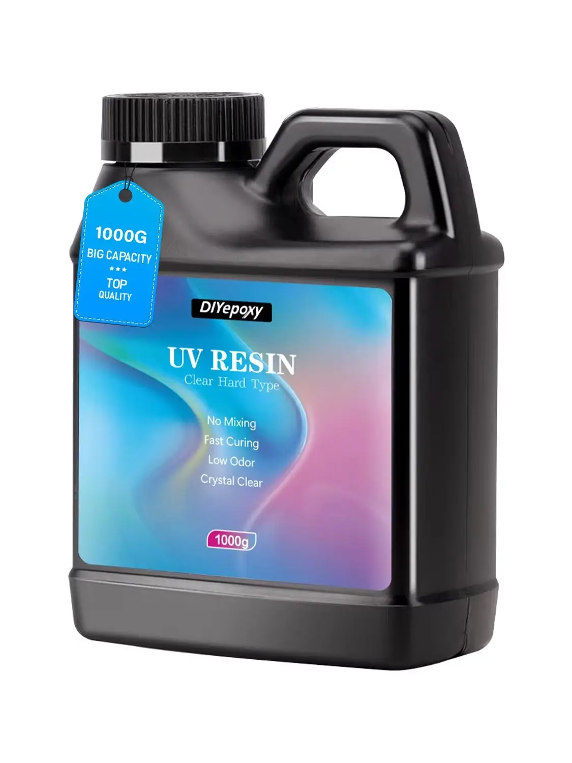 300g/500g/1000g UV-Harz zum Verkleben, kristallklares, hartes UV-härtendes Epoxidharz, vergilbungsbeständig, blasenfrei, geruchsarm, schnell aushärtend, Harzkleber für Schmuck, DIY-Bastelarbeiten,