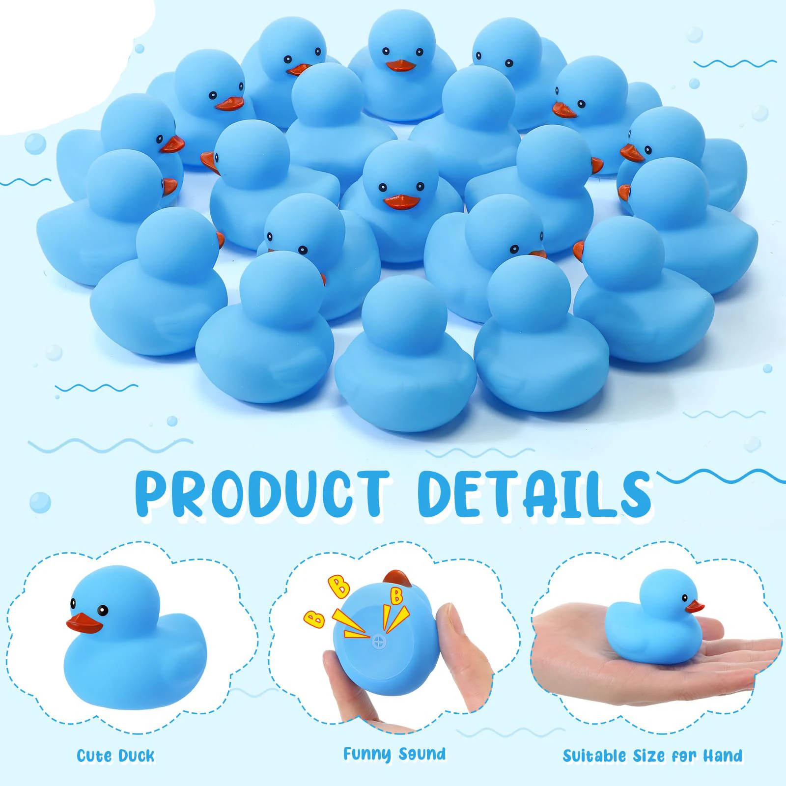 36/48/60 Pcs Mini Rubber Ducks for Kids Children Party Favors Bulk Bath Ducks Summer Pool Floating Toys Duck Birthday Gifts