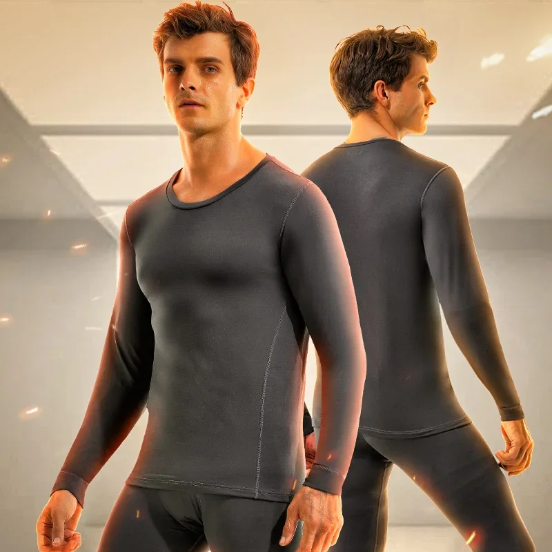 Thermohose Herren lange Unterhose plus Fleece innen verdickt, eng anliegend, kältebeständig, dünne Baumwollhose, Wollhose, Frühling