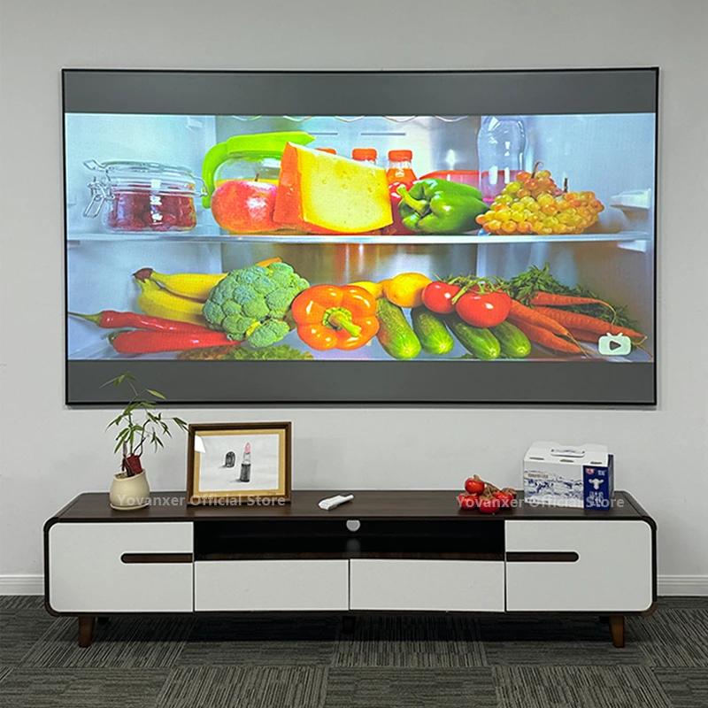 Fresnel 5.0 Pro ALR Projection Screen 120 Inch Ambient Light Rejecting Fixed Frame with 1cm Bezel for Normal Projector 8K 3D