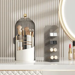 360° Rotating Makeup Brush Holder Desktop Makeup Organizer Lipstick Eyebrow Pencil Holder Jewelry Container Cosmetic Storage Box