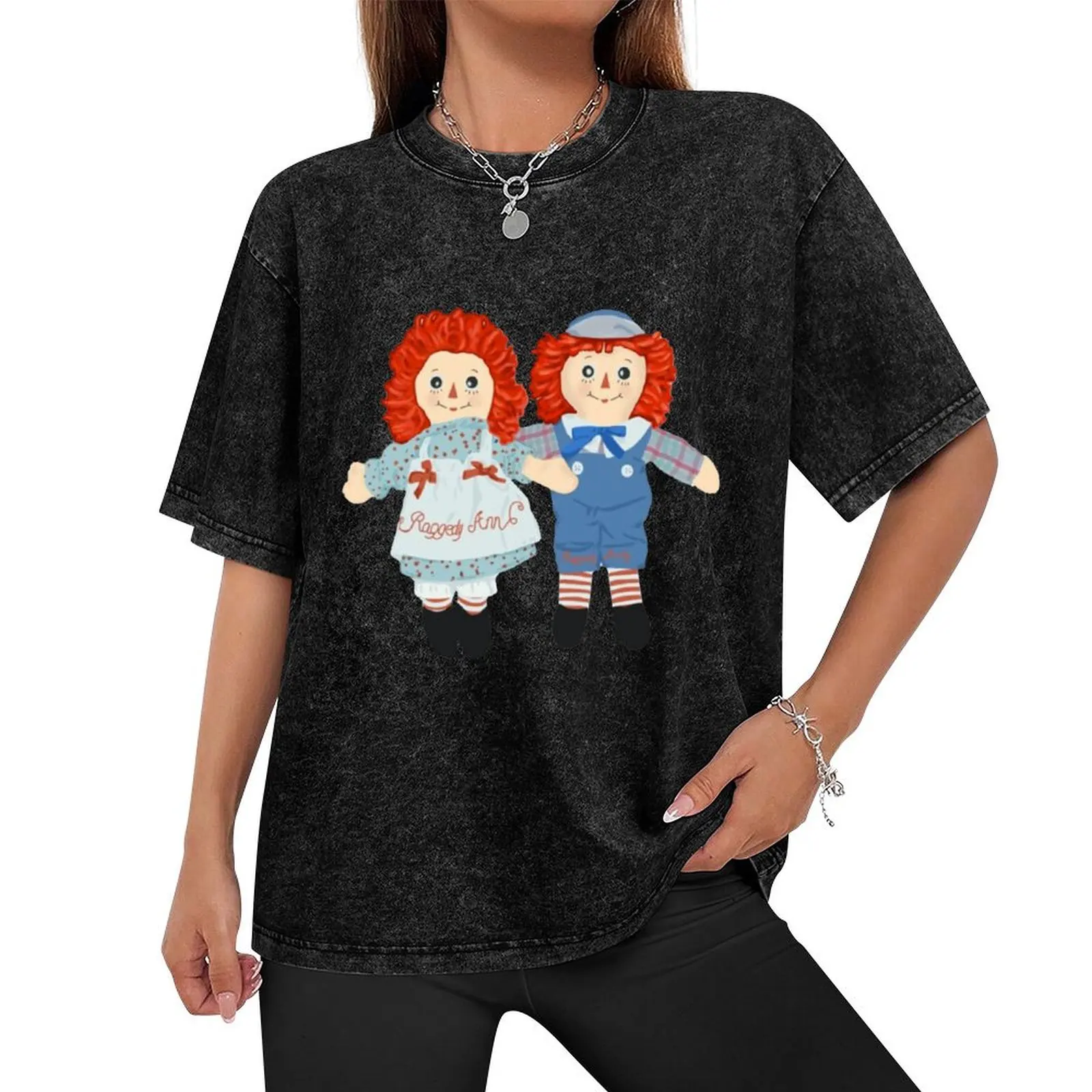 Raggedy ann and andy T-Shirt blanks for a boy vintage graphic tee mens t shirts