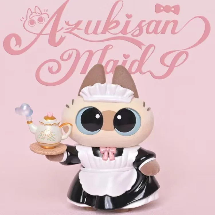 Azukisan Siamese Cat Bean Paste Restaurant Series Maid Cat Anime Figure Pvc Collection Model Statue Toy Children'S Kawaii Gift