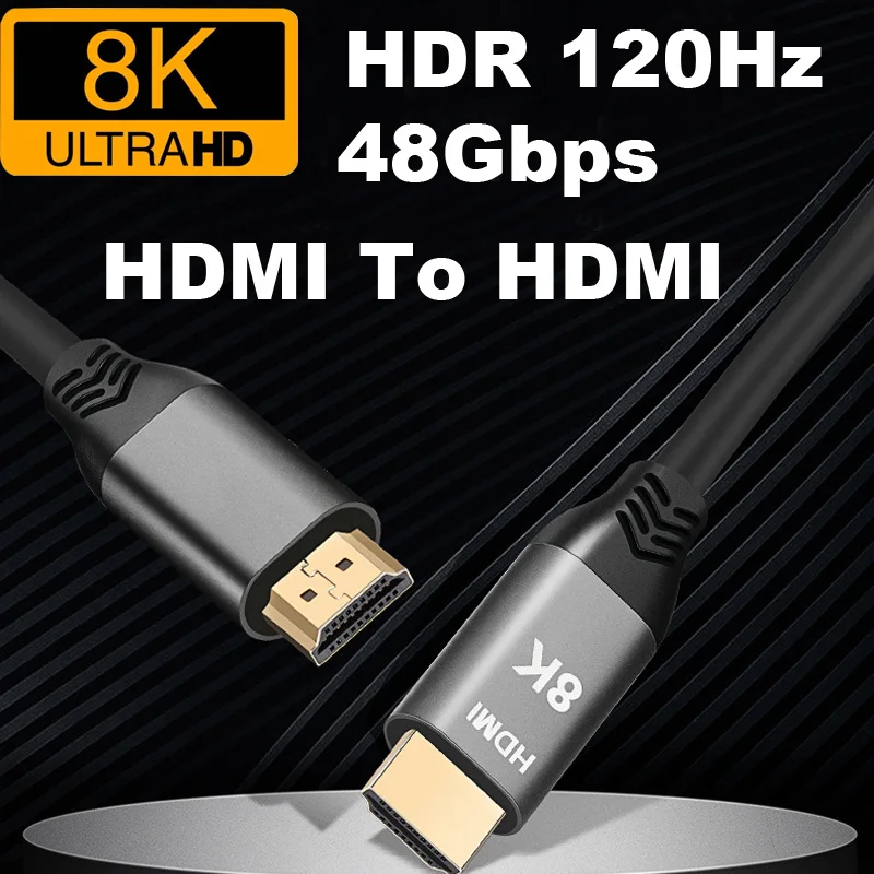 1/2/3/5M 8K 60Hz wejście HDMI Adapter Audio wideo kabel HDMI 2.1 4K/120Hz HDR 48 gb/s męskie dla projektor PC HDTV Monitor