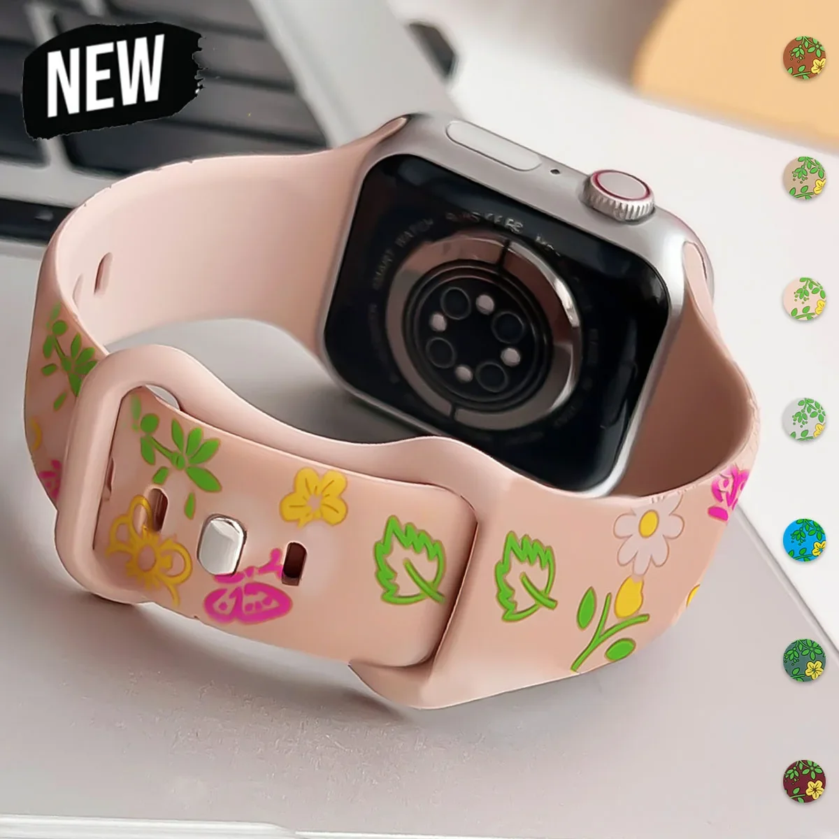 strap for Apple watch band 46/44/38/40/mm ultra 49mm Slim Relief printing Silicone bracelet iWatch series 10 9 8 7 6 se 45/41mm