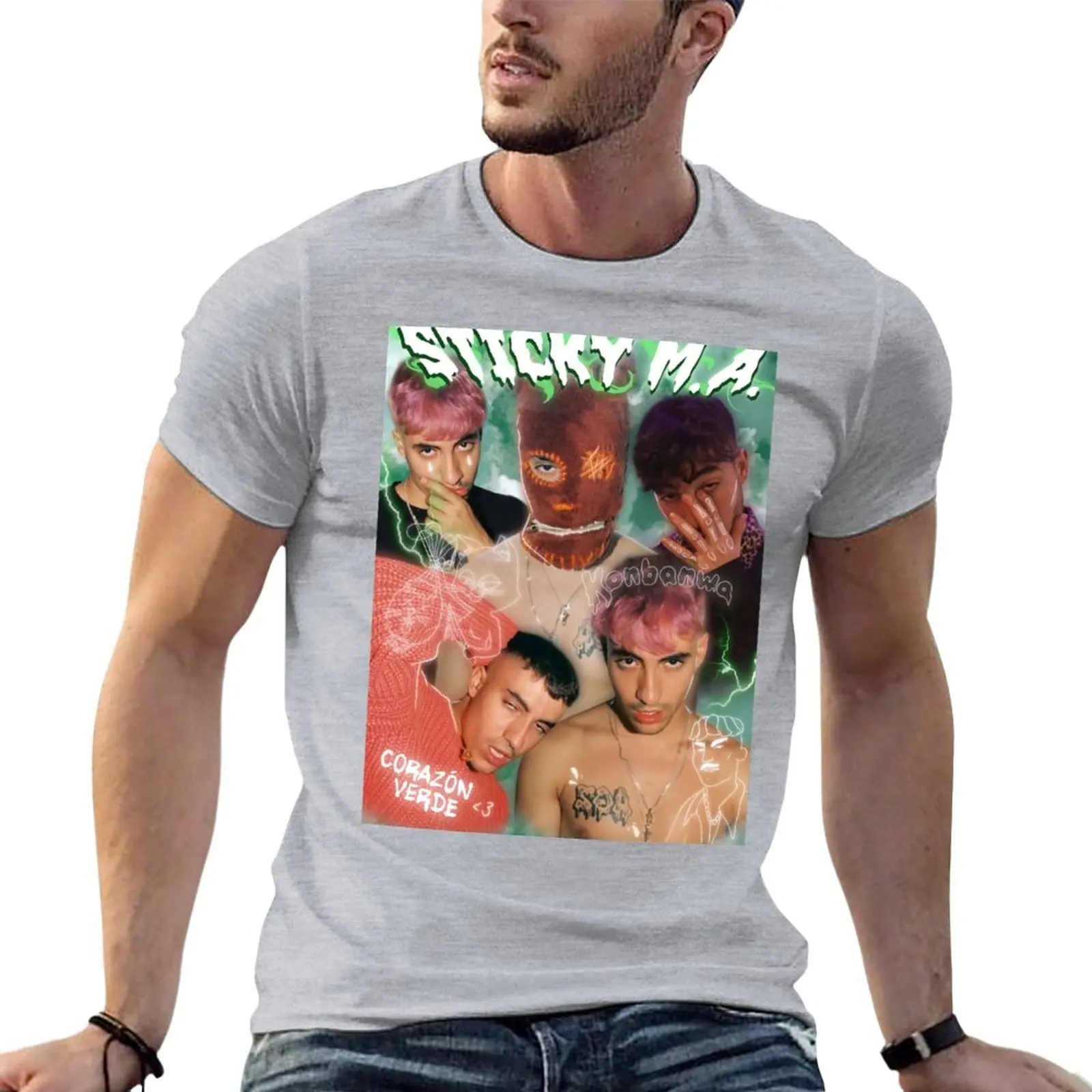 New Sticky MA edit T-Shirt T-shirt short summer clothes tees mens graphic t-shirts funny