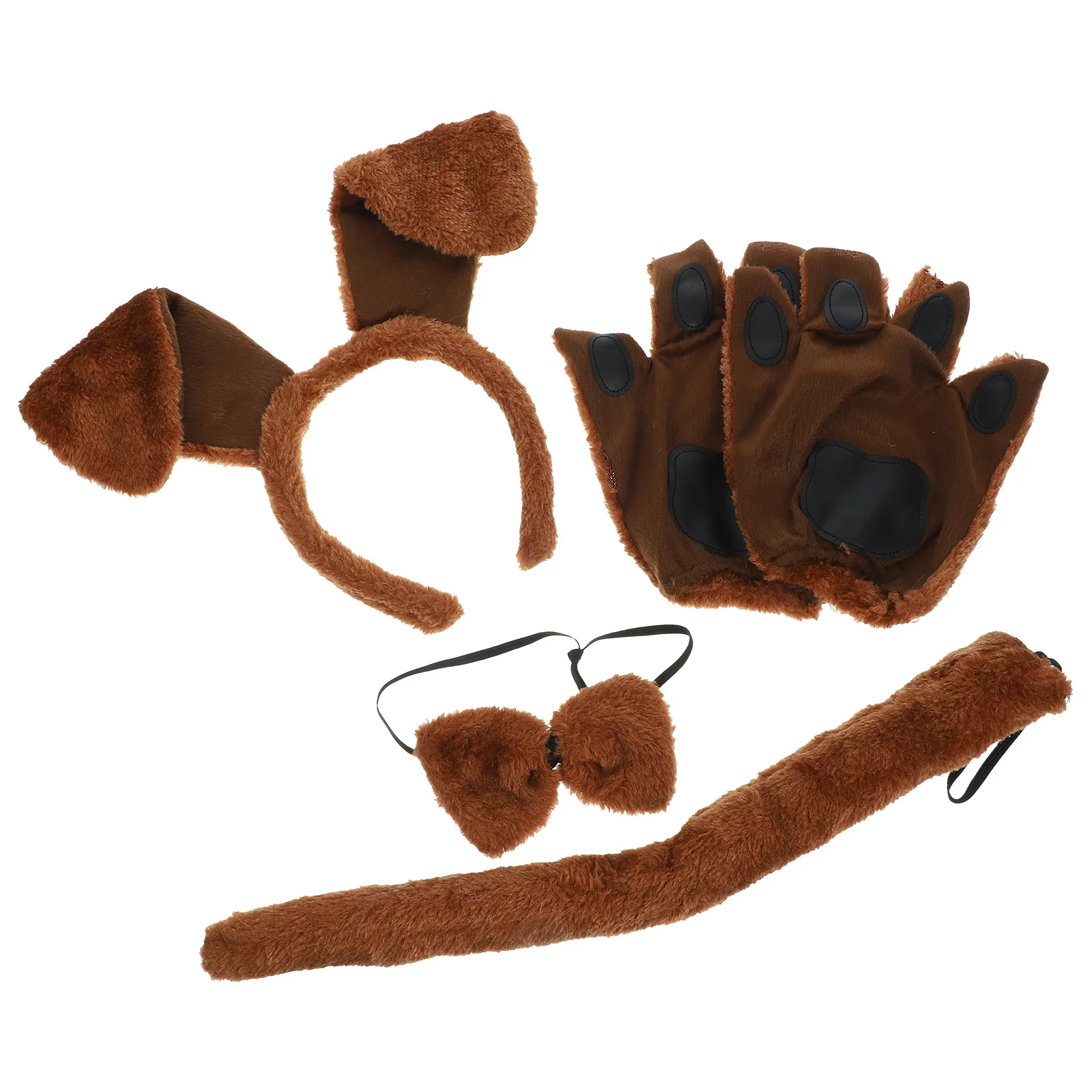 

1Set Dog Ears Headband Animal Cosplay Costume Set Decorative Accessories for Halloween Party Birthday Photo Props