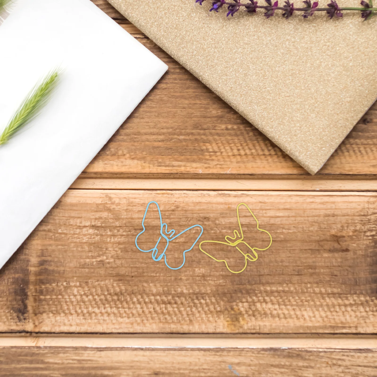 60Pcs Creative Colorful Paper Clips Butterfly Shaped Macaron Metal Clips for Office School Crafts Decorative Butterfly