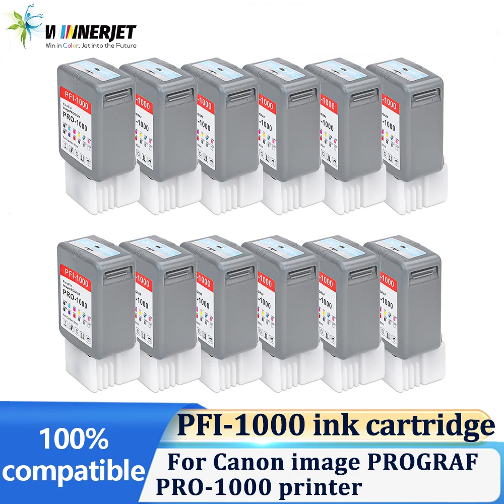 

Winnerjet PFI-1000 80ml ink cartridge With Pigment ink With one time use chip for Canon imagePROGRAF PRO-1000 printer ink