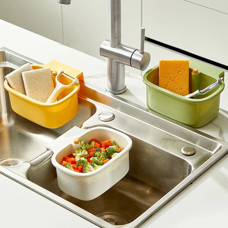 

1 шт. фильтр для раковины для пищевых отходов - нескользящая, подвесная пластиковая сливная корзина для хранения фруктов и овощей и ситечка для супа