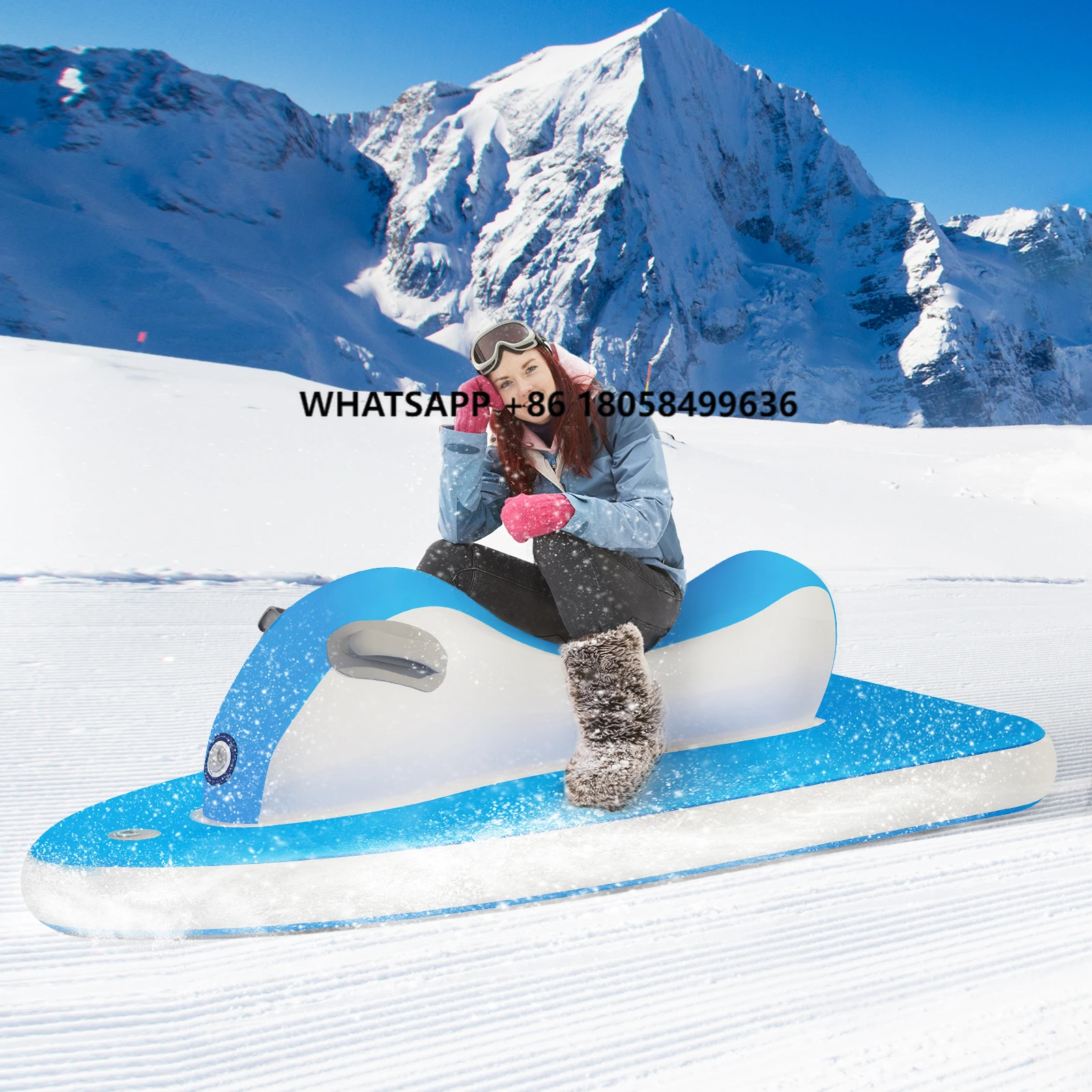 

Drop Stitch Inflatable Cruiser Motorbike With Power Inflatable Jet Ski Boat With Motor for Kids and Adults Play Water and Snow
