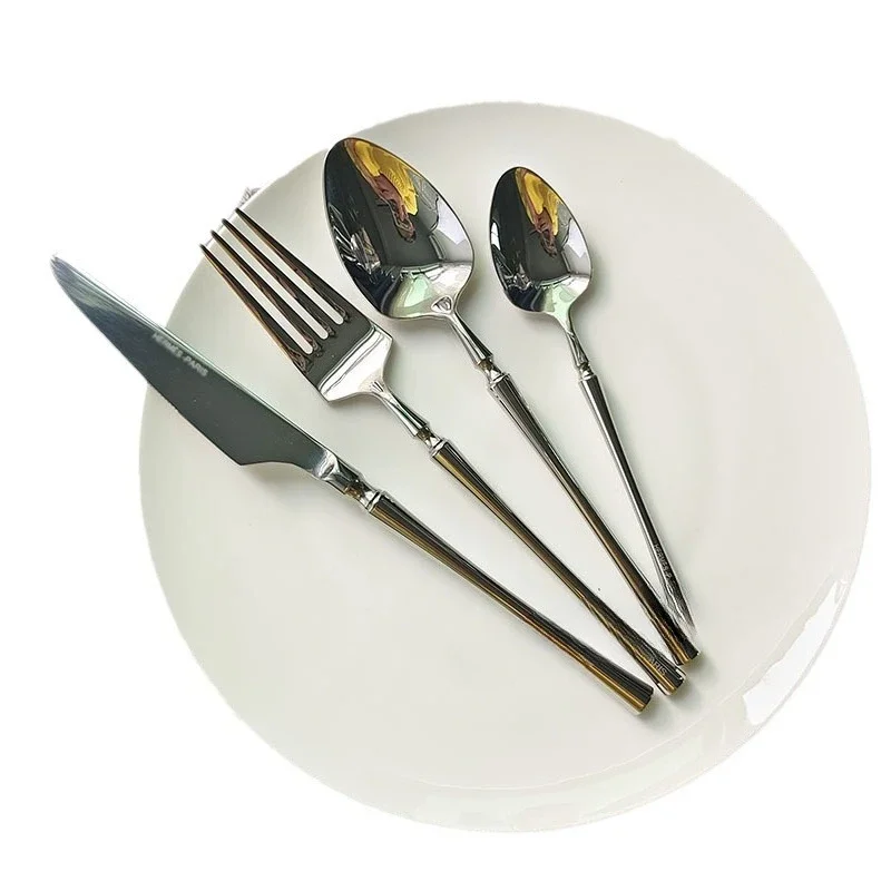 

Thickened stainless steel Western tableware Steak plate set Household hotel steak knife, fork and spoon