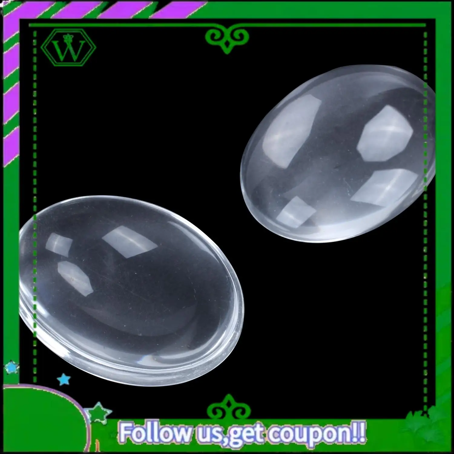 

Latest-10PCS Oval Crystal Transparent Clear Glass Cabochon Dome Decor 30X40mm