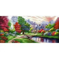 The Ambilight Beautiful Scenery Cross Stitch Kit 14CT 16CT 11CT White Counted Canvas Printed Fabric Needle Thread Embroidery Set