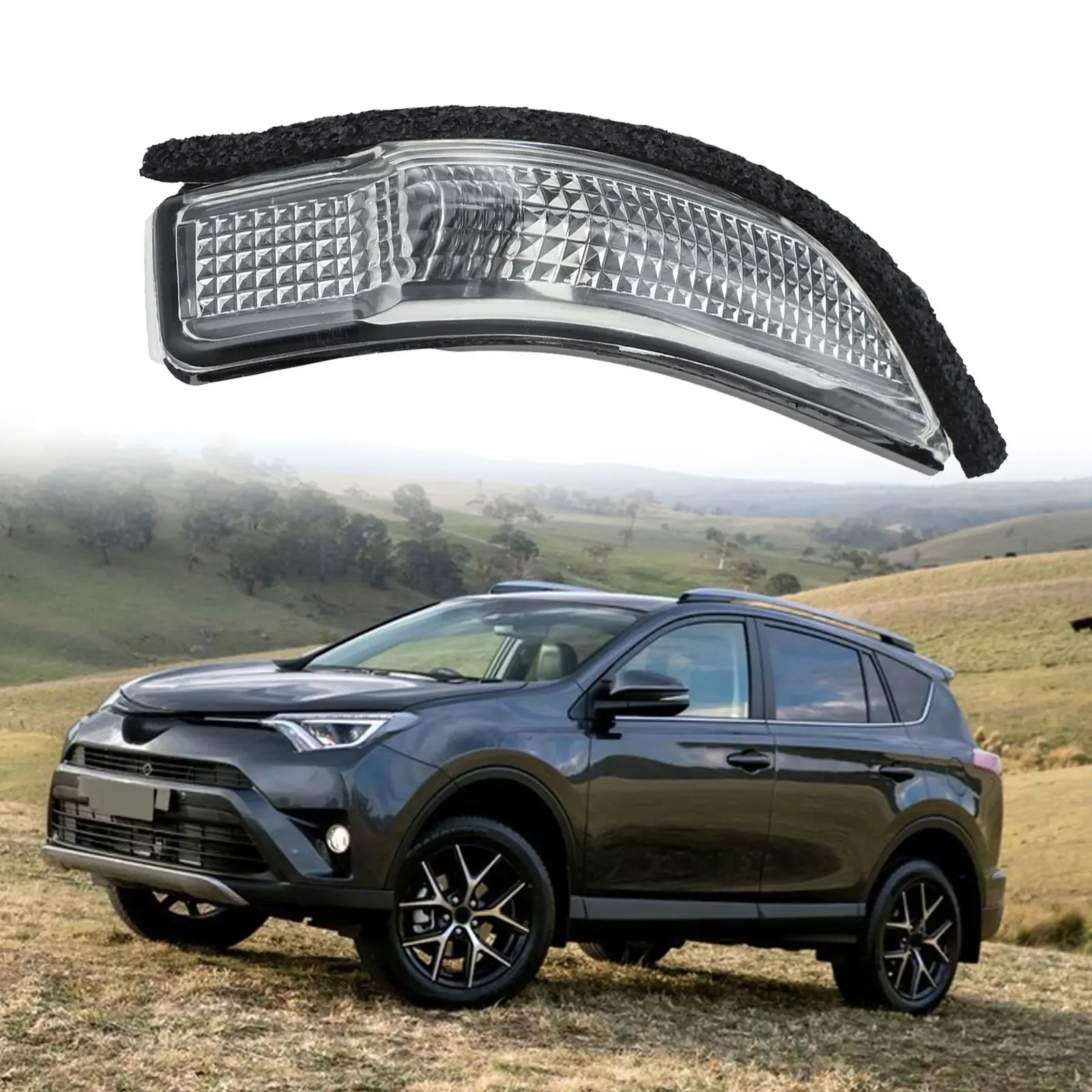 For Toyota Right Wing Mirror Indicator Lense Fits For Auris & For Avensis Black & Transparent Wear resistant Material