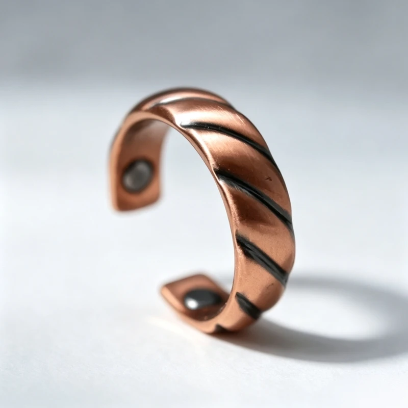 Pure Copper Magnetic Rings for Women Men Health Energy Finger Open Cuff Adjustable Jewelry High Magnet Resizable
