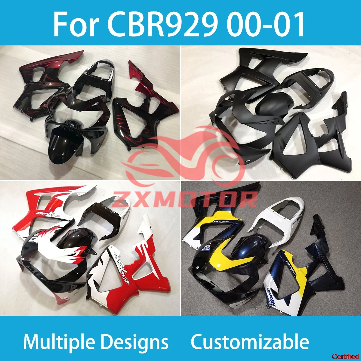 Motorbike Fairng Kit CBR929RR 00 01 Motorbike Fairings Free Custom Bodywork Set for Honda CBR900RR 929 2000 2001