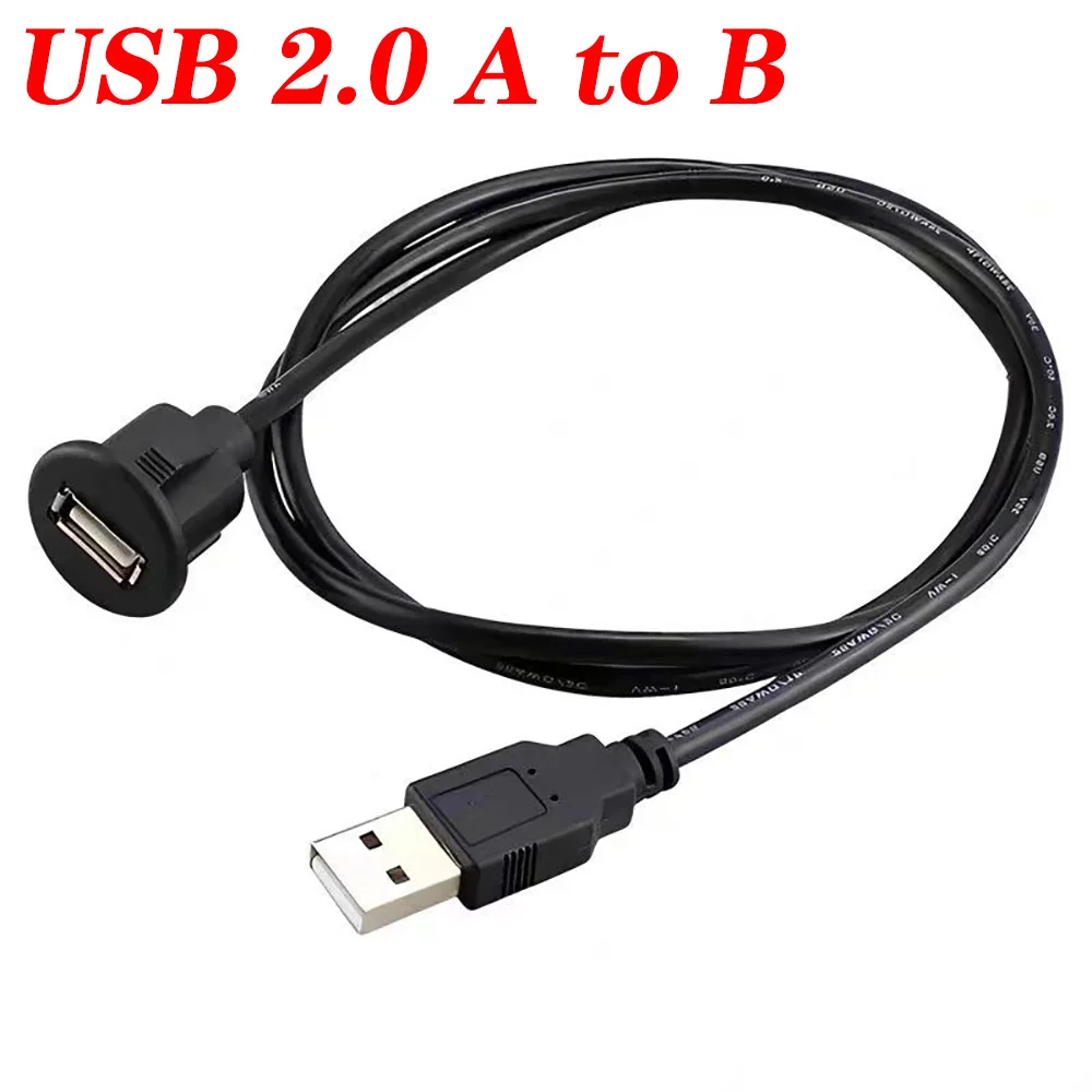 USB Waterproof Embedded Dock Adapter Dashboard Panel USB 3.0 2.0 Port Male To Female Car Motorcycle Ship Extension Cable