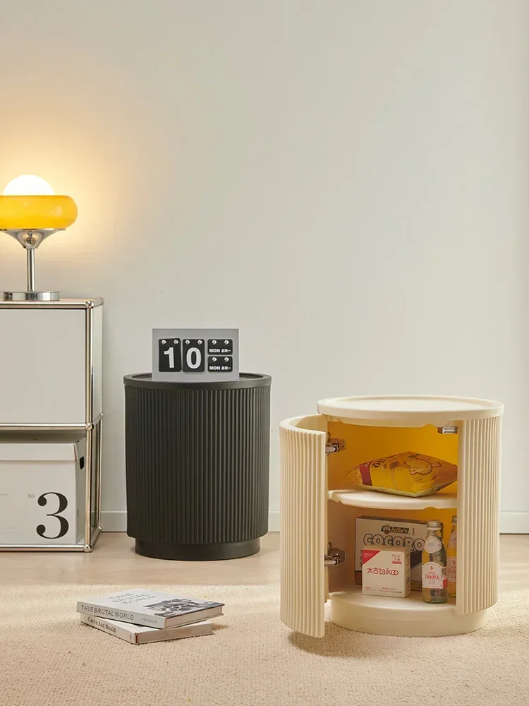 Nordic creme vento mesa de cabeceira luz francesa luxo quarto moderno simples armazenamento circular armário cabeceira móveis