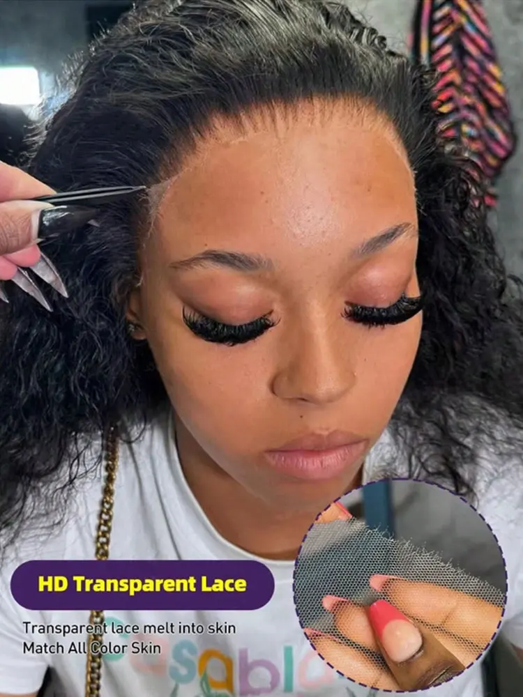 40 42 بوصة موجة عميقة شعر مستعار أمامي 13x6 HD شفاف شعر بشري مجعد الدانتيل الجبهة الباروكات 5X5 غلوليس عميق مجعد الدانتيل إغلاق شعر مستعار