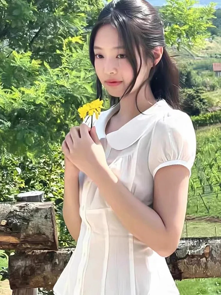 

Brandy Girl Golden Jennie кукольный воротник irt женский ort пояс с завязками спереди облегающий хлопковый летний комплект для поездок на работу