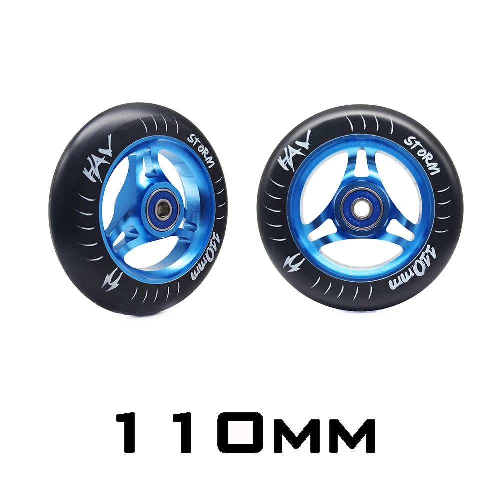 【110mm】 【88A】【2 pieces/set】 branded wheel High precision aluminium alloy Hub inline scooter wheel heavy speed roller with ABEC-9